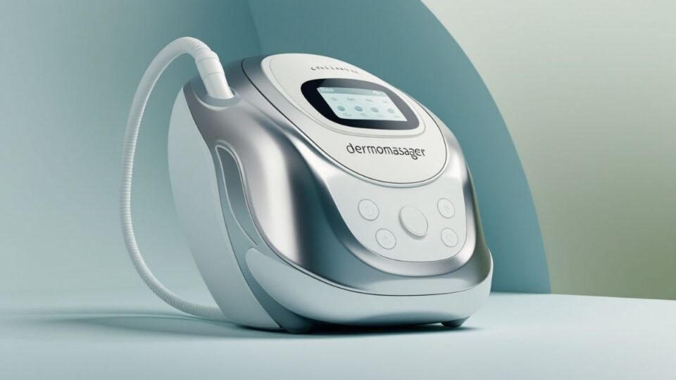 Cellulogia dermomassager device used for professional cellulite reduction, skin lifting, and body contouring treatment