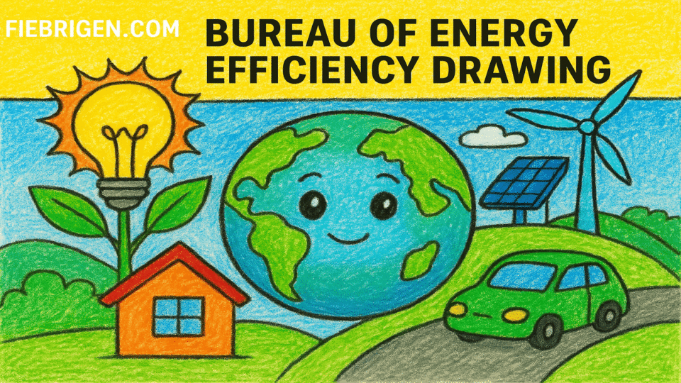 Bureau of Energy Efficiency Drawing showing creative ideas for energy conservation, renewable energy, and a greener future through student artwork.