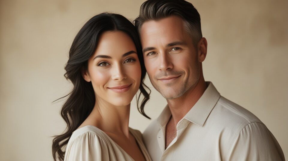 Lance Barber wife Aliza Barber smiling beside her husband.