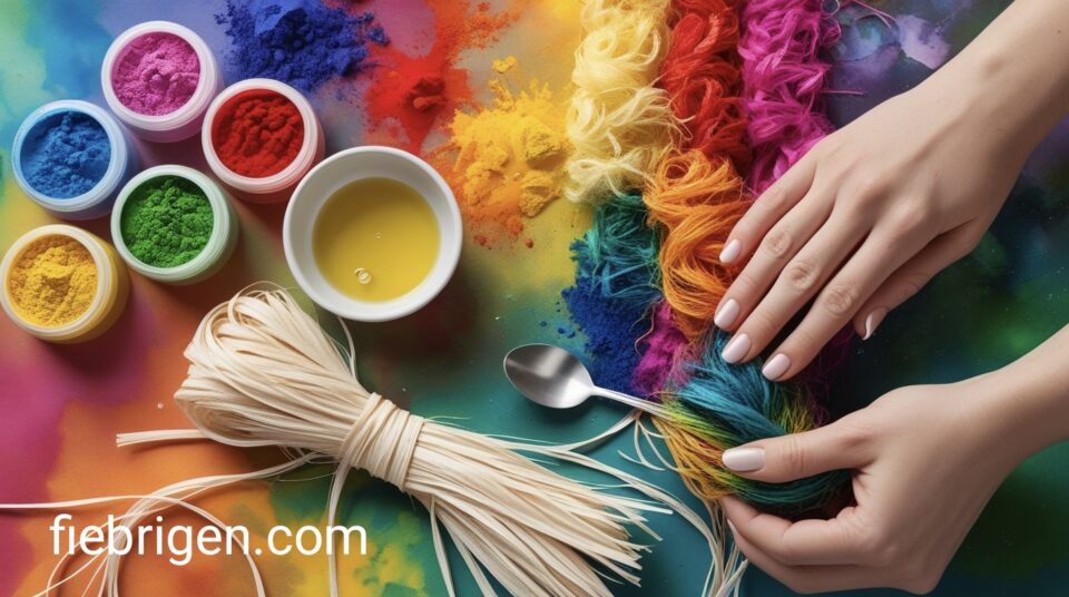 brusho powder for dying raffia